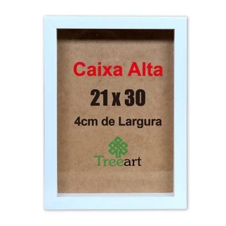 Quadro Decorativo Moldura Caixa Alta Branco - 21x30cm - A4