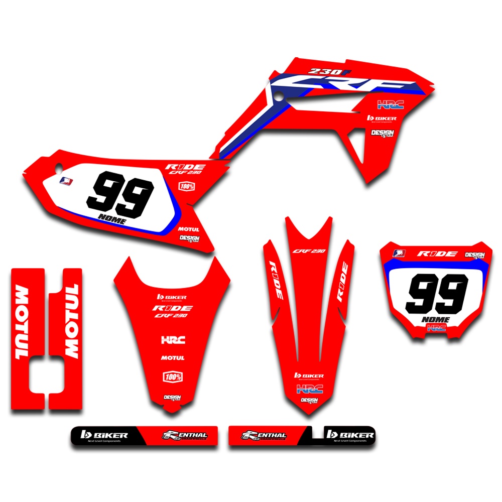 Kit Adesivo Moto Cross Trilha Crf 230 0,20mm Biker Lm272