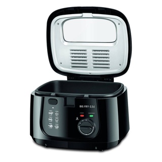 Fritadeira Elétrica À Óleo Big Fryer Mondial 2,5 Litros 110V Potência 1500W Tampa Com Visor FT-07 Preto/Inox