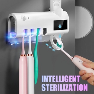 Suporte Para Escova De Dentes Esterilizador Com Luz UV Antibacteriano Distribuidor Automático De Creme Dental