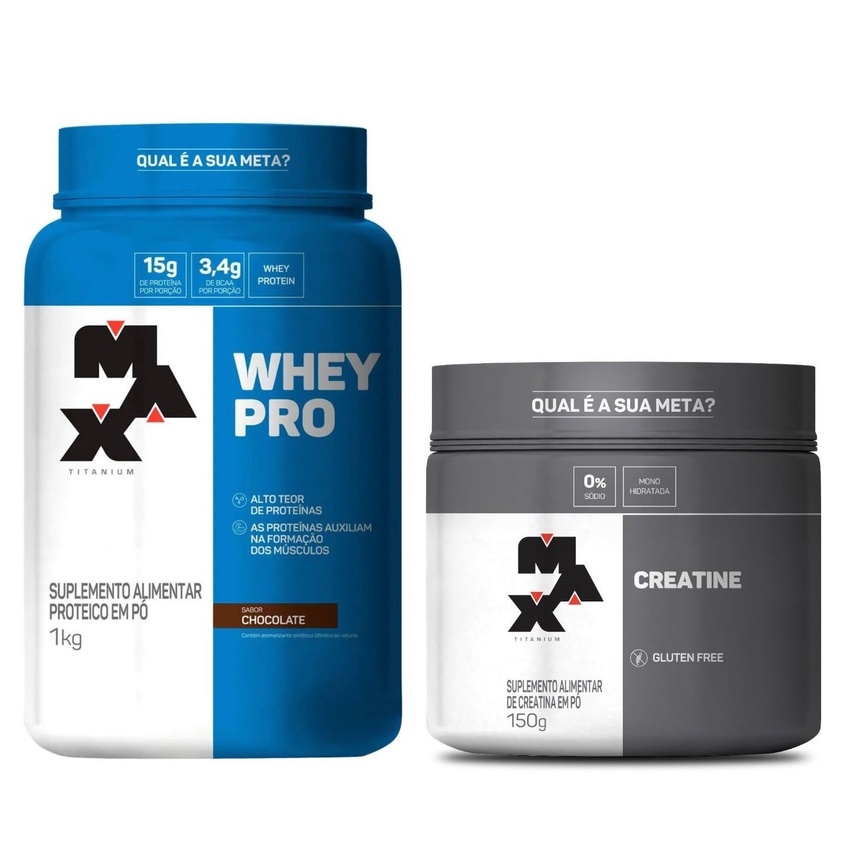Kit Whey Protein Pro + Creatina 150g – Max Titanium