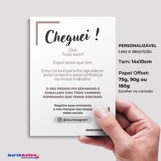 50 ou 100 Carta de Agradecimento ao Cliente Personalizada 10x14 Cartão para nicho masculino, loja, ecommerce, empresa, Flyer, Panfleto, Unbox