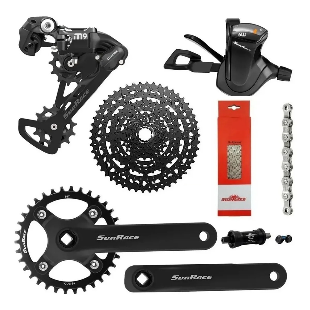 Tensor Sunrace M83 8v-9v Palanca Derecha 8 Velocidades Mtb Negro Medio | Cuotas sin interés