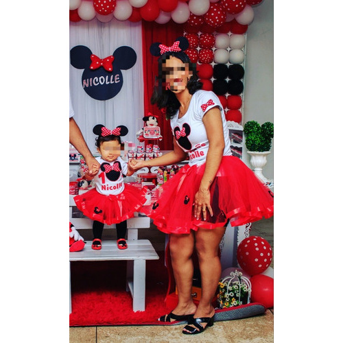 Vestido minnie rosa tal mae store tal filha