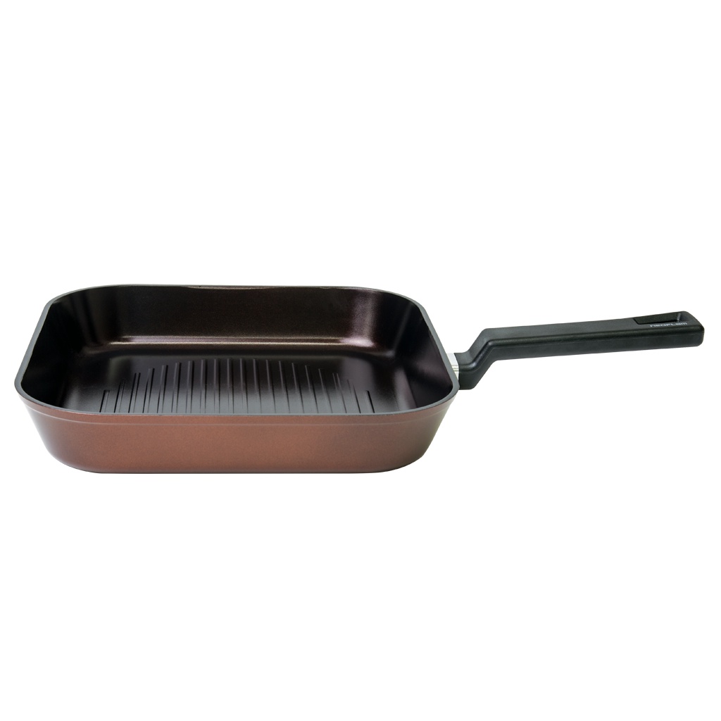 Frigideira Grill Neoflam Reverse, Aluminio Forjado com Revestimento Ceramico, Cor Marrom Rosa – 28cm/3,0L