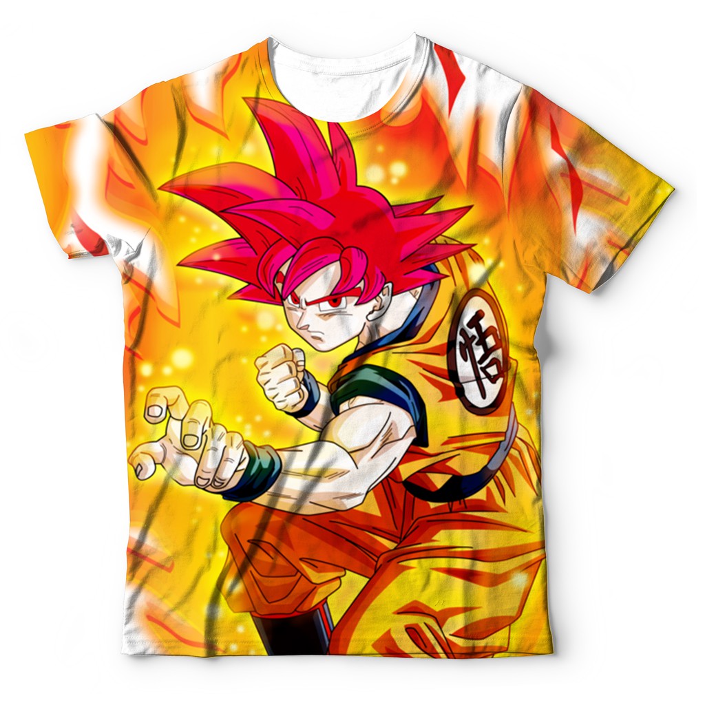 Camiseta Dragon Ball Z Super Saiyan God Desenho Série Animes