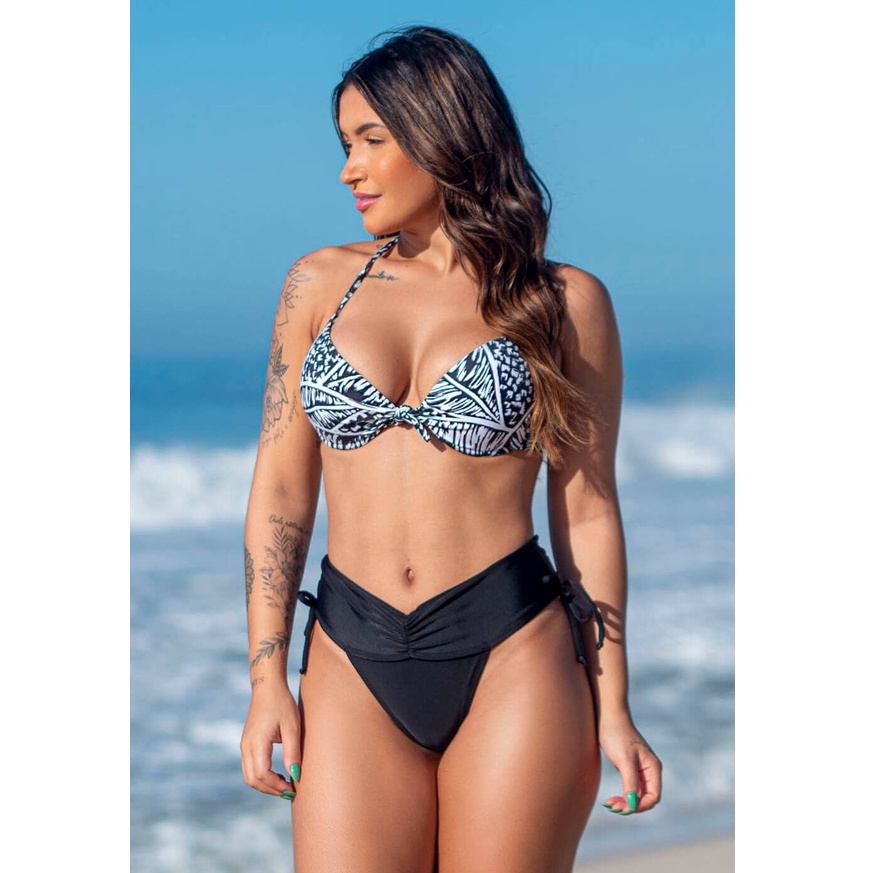 Comprar Conjunto Biquíni Meia Taça sem Aro e Calcinha Cintura Alta Azul -  GRISFIT, Moda Praia