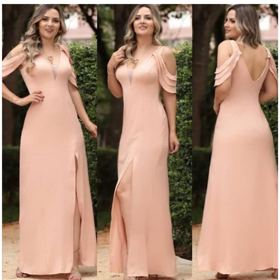 Vestido nude best sale para madrinha