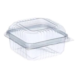 Embalagem Mini Pote Doce Quadrado Descartável 130 ml Com Tampa Articulada 20 unidades - Starpack