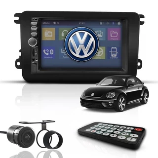 Kit Central Multimídia Mp5 2 Din Espelha Dvd Câm New Beetle