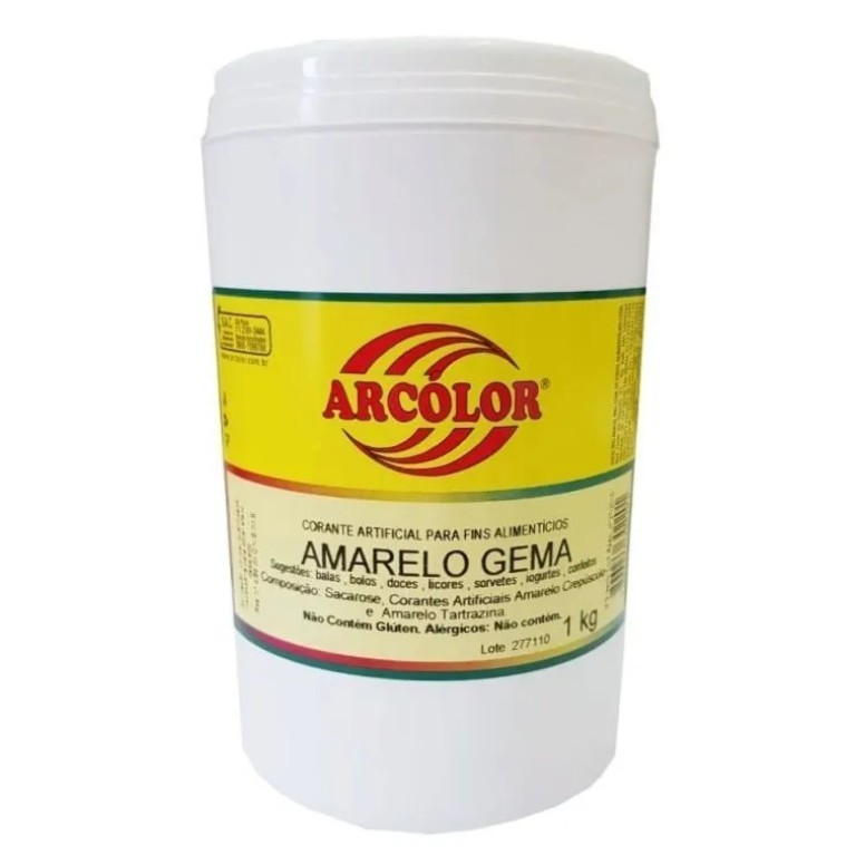 Corante Em Pó 1kg Amarelo Gema ARCOLOR
