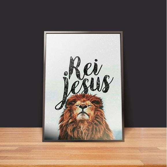 Quadro Decorativo Jesus Rei e Leão de judá