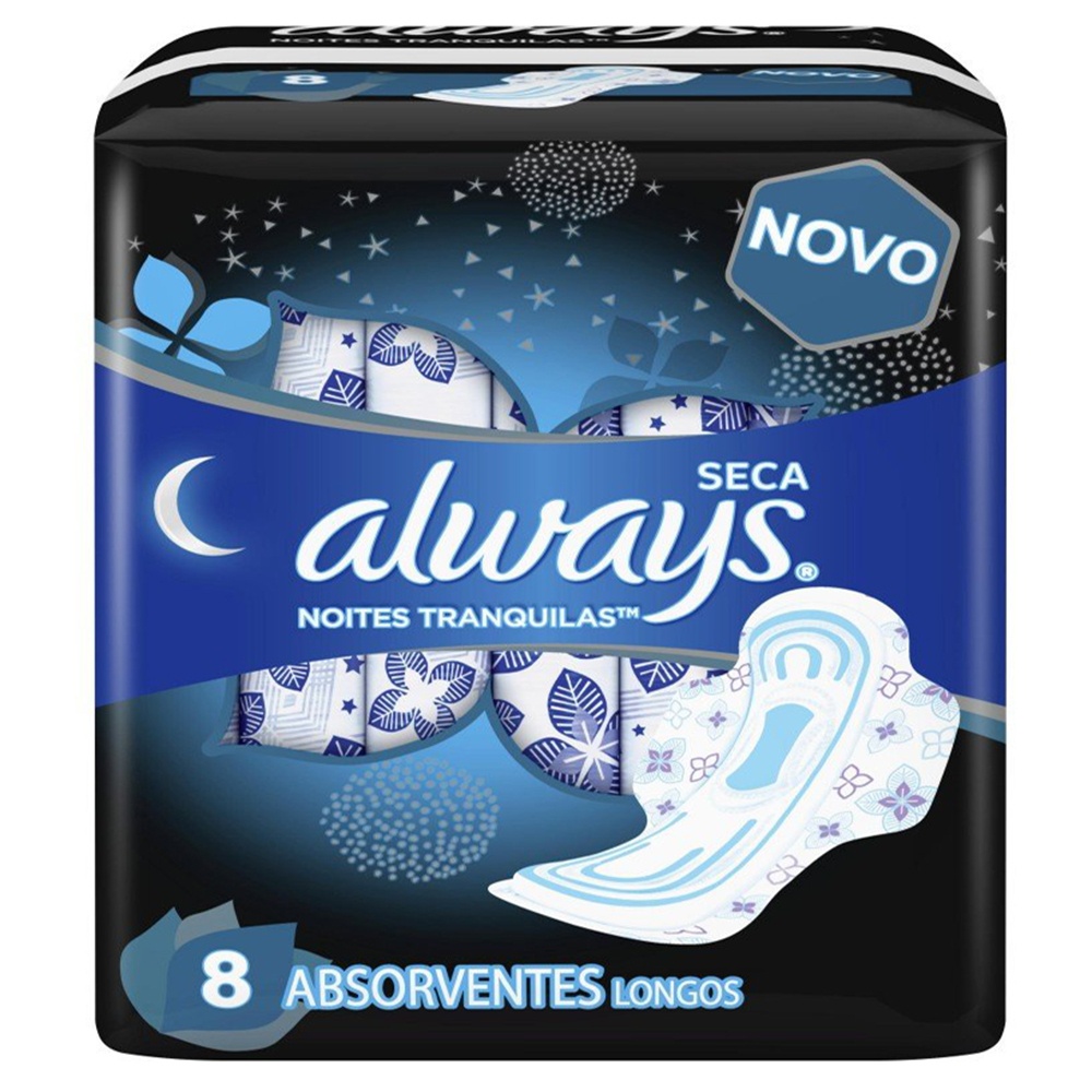 Absorvente Always Noturno Com Abas Seca 8 Unidades Shopee Brasil