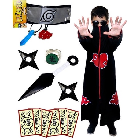 Kit Presente Kunais - Bandana Konoha, Colar Akatsuki & Tsunade