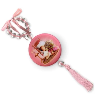 Adorno De Porta Anjo Da Guarda Rosa Com Oração Santo Anjo