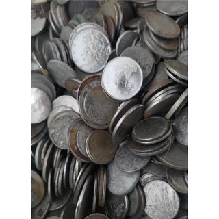 1 Kg Sucata Moedas Antigas Aço Inox, Moedas com Ferrugem, Furadas ou Danificadas