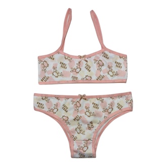 Kit 5 Conjunto Infantil Menina moça Sem Bojo microfibra
