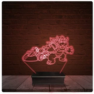 Abajur Luminária Acrílico Led - Bowser Mario Kart
