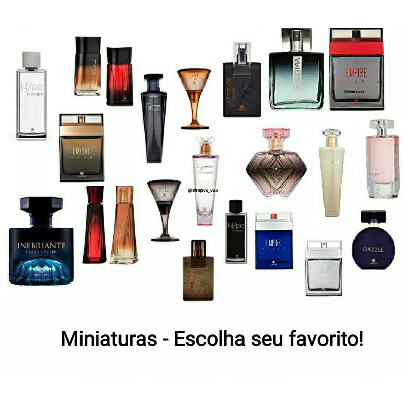 Perfumes Miniaturas Pocket Feminino e Masculino Hinode - Linha Grace,  Fellin', Fellin'Sexy, Enigma, Lattitude, Spot, Empire, Dazzle, Lesér, Hype,  Rebelle, Inebriante