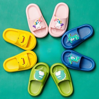 Chinelos Antiderrapantes Para Crianças Sandálias EVA De PVC Flip-Flops Dinossauro Unicórnio Espesso @