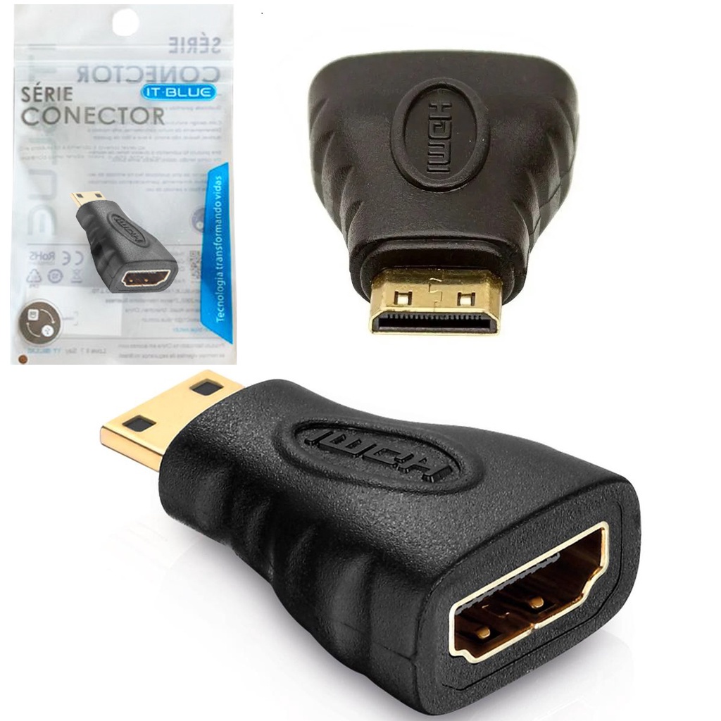 Adaptador Mini Hdmi Macho Para Hdmi Femea Le Shopee Brasil