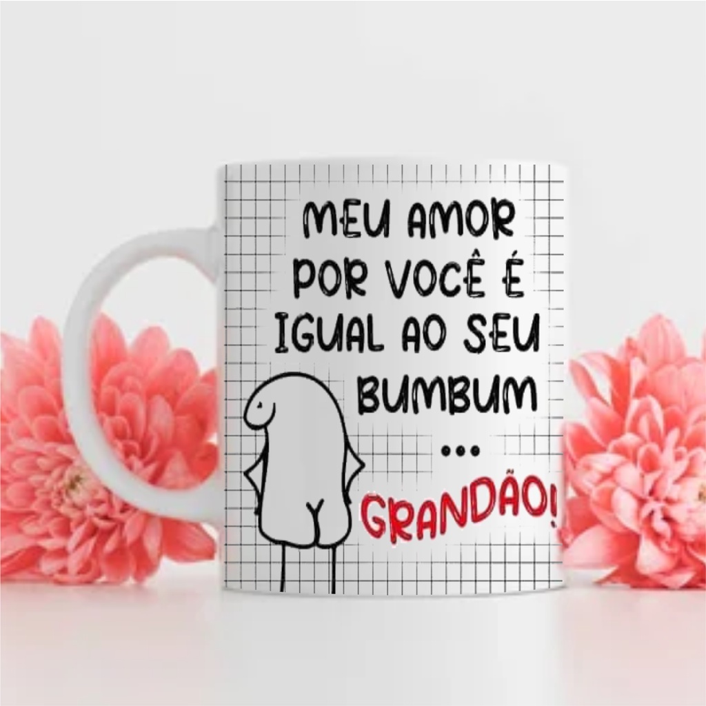 Caneca Personalizada Meme Flork - Meu amor por você é igual