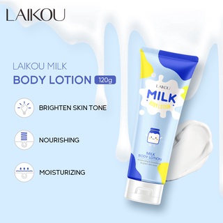 LAIKOU Loção Corporal Branqueadora De Leite Niacinamida Hidratante Suave Pele Seca Áspera 120g