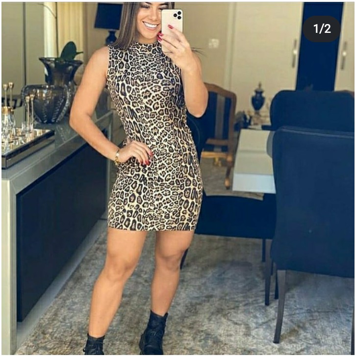 Vestido de onça store tubinho