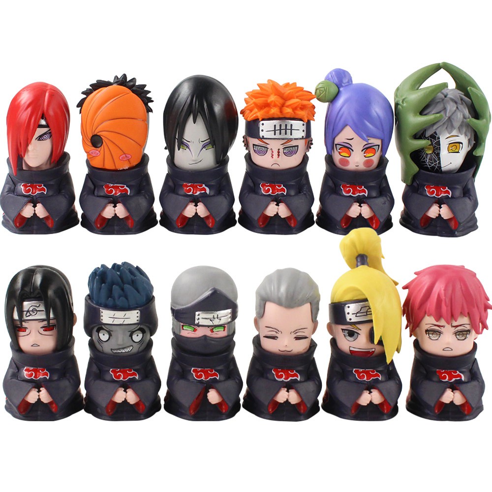 6 Pçs / Set 10 cm Naruto Boneca Kawaii Figura De Ação Anime Akatsuki Konan Dor Uchiha Itachi Orochimaru Action Figure Brinquedos Decorativos