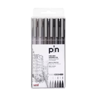 Caneta Técnica UNI-BALL UniPin - Estojo c/ 6 unds - 3 Cores/2 Pontas
