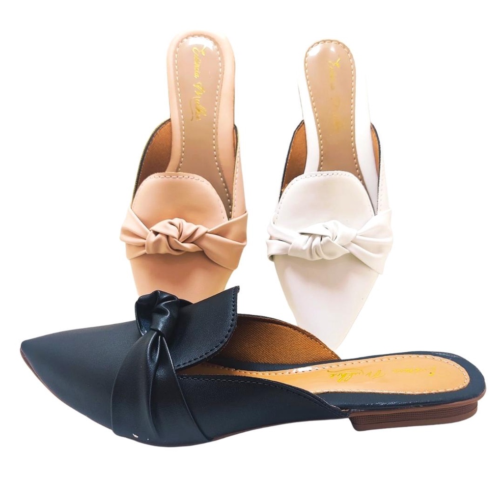 Kit 3 pares de Mule Feminino Sandália Rasteira Muller Scarpin Sapatilha ...
