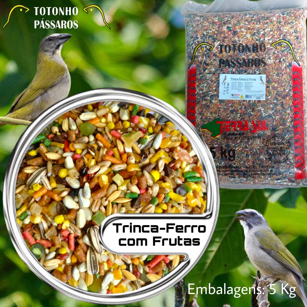 Ração Mistura para Trinca Ferro Pixarro com Frutas 5 Kg | Shopee Brasil