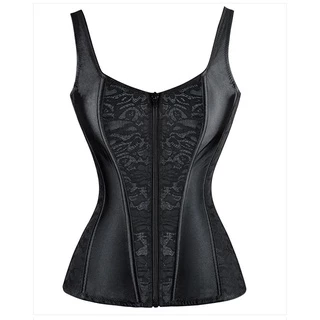 Espartilho Corpete Corset Overbust Com Alça Zíper Frontal