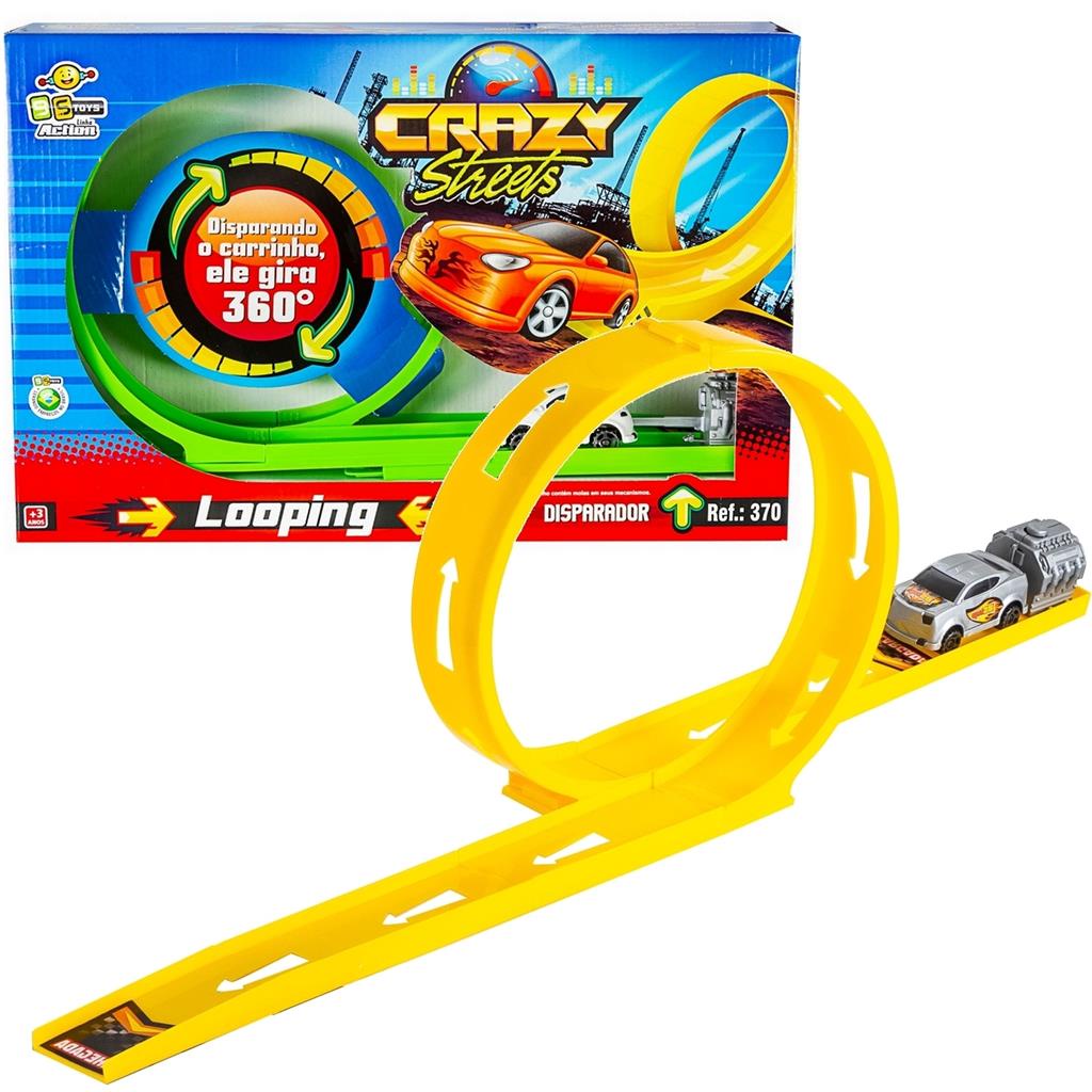 Pista Lancador Com Looping Crazy Streets C/ Carrinho - Bs Toys | Shopee ...