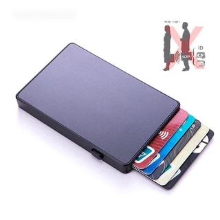 Capa De Cartão Anti-Roubo Smart Rfid Card Case Porta Carteira De Alumínio Liga Protetor Automático De Cadeado De Crédito Mangas/Multicolor