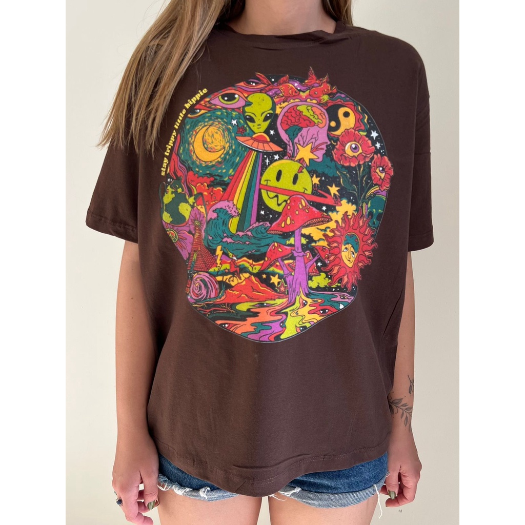 Camiseta Trip Hippie - Escolha a Cor | Shopee Brasil