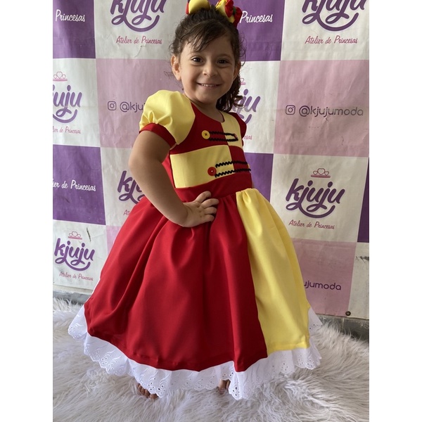 Lindo vestido Emília sitio do pica pau amarelo festa momento especial ...