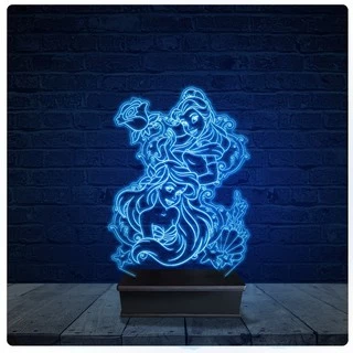 Luminária Led Acrilico Abajur - Cinderela e Ariel Princesas