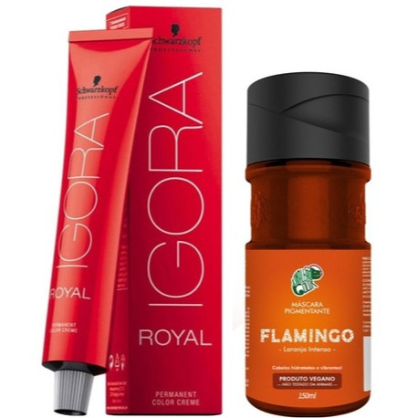 Kit Igora Royal 8.77 + 8.46 e Agua oxigenada 60ml ( Ruivo Nude Primavera  Clara)