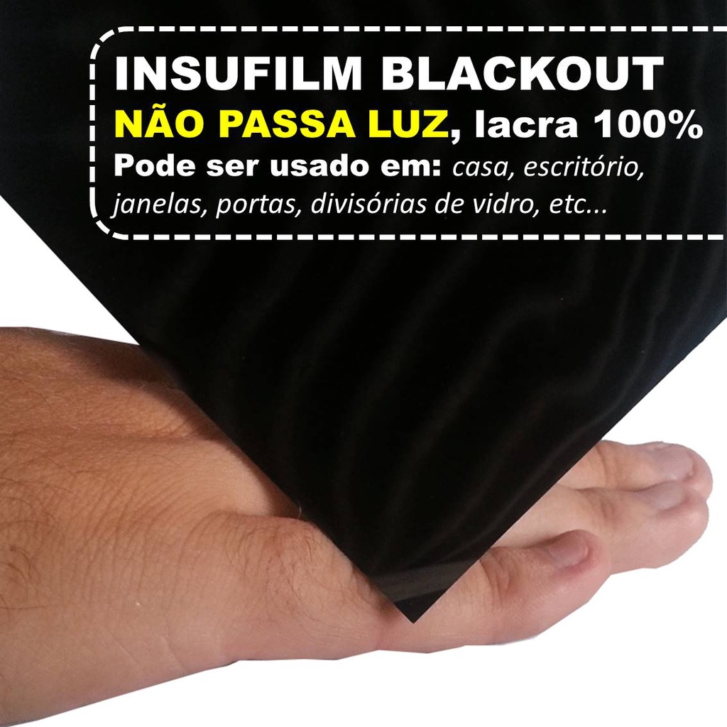Película Insulfim Blackout Lacra 100% Porta Janela + Espatula + Estitele 0,65x3m 65cm