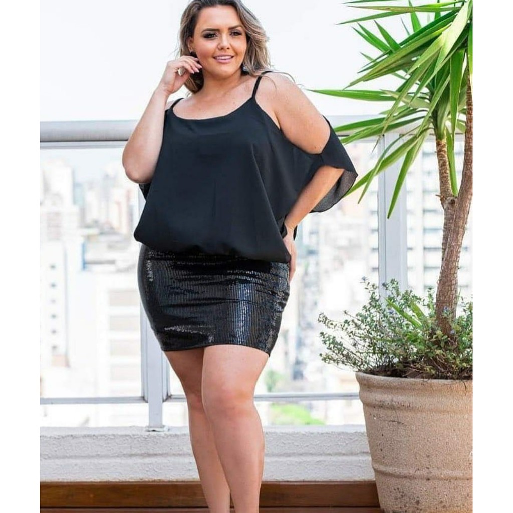 Vestido Plus Size Vestido De Festa Paete Preto Vestido De Festa Em