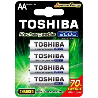PILHA RECARREGÁVEL TOSHIBA TNH6GAE AA 1,2 2600mAh COM 4 UND