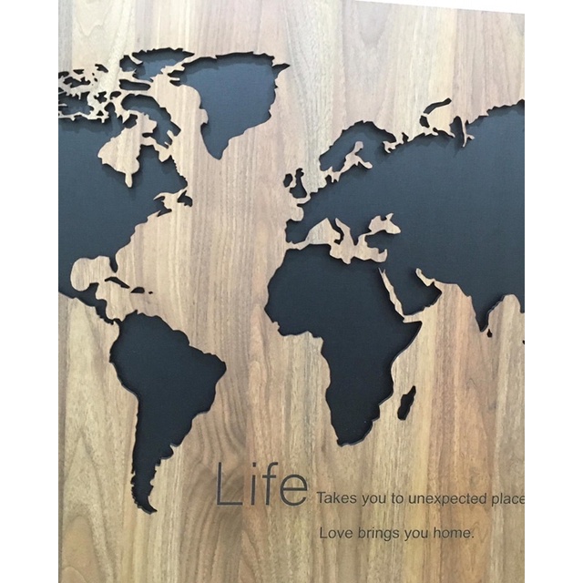 Mapa mundi rústico feito com Mdf bilaminado 55cm x 35cm | Shopee Brasil