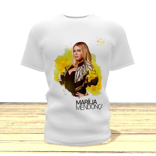 Camiseta Masculina Com Estampa Versão Metal Marília Mendonça