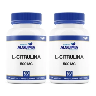 L-Citrulina 500 Mg 60 Cápuslas - Kit 2 Frascos - Original