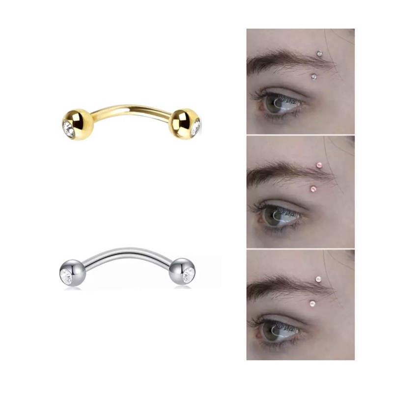 Paty Bodypiercer - Piercing de Sobrancelha Duplo. Jóias em Aço