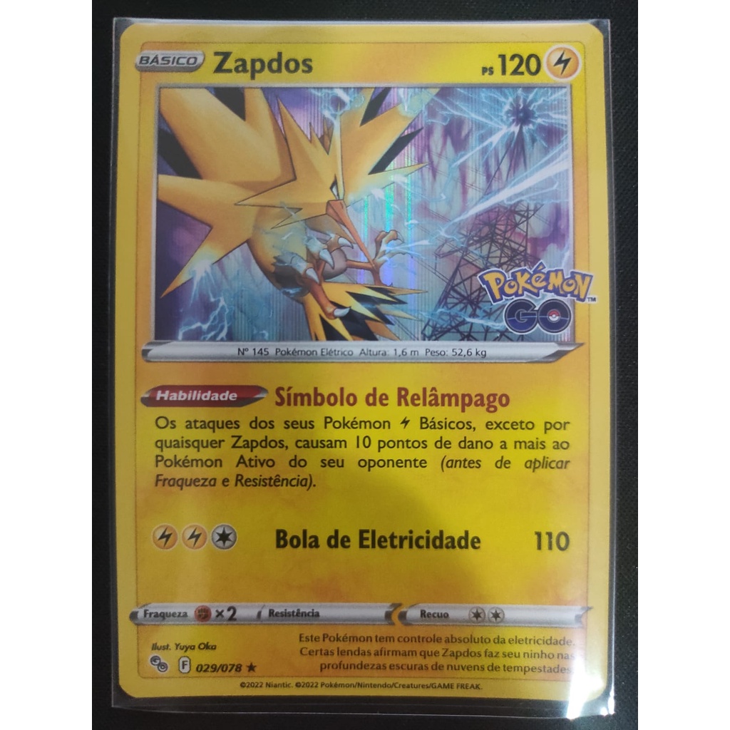 Carta Foil Zapdos (029/78) Pokémon TCG - Coleção Especial Pokémon GO ...