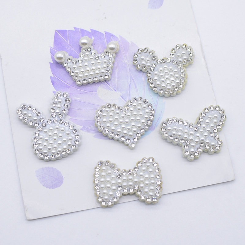PATIKIL 4,3 Zoll Strass Patches, Blumenform Applikations Patches Strass Applikation Glitzer Kristall Patches für Schuhe, Kleidung, Hosen, Taschen, Hüte, Hemden DIY, Weiß Silber