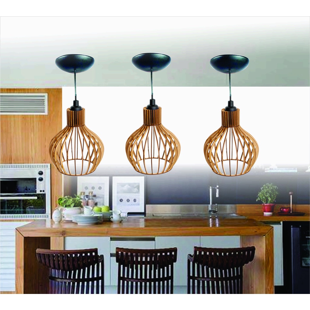 kit 3 Pendente CRU Teto Luminária Lustre Rustico Modelo Gourmet Veneza
