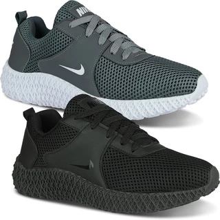 Kit 2 Tênis Masculino 4D Super Confortável Caminhada Academia Corrida Esportivo Top